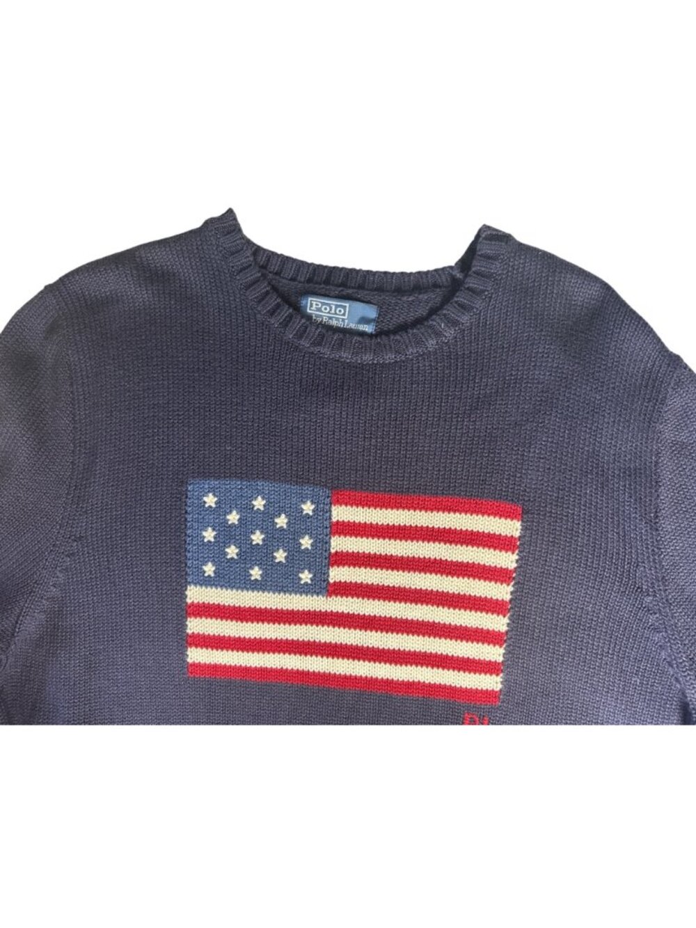 NWT Polo Ralph Lauren Cotton American Flag Regular Fit Crewneck Sweater Sz  XL - Picture 6 of 16